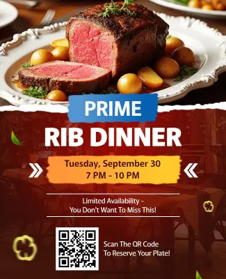 Prime Rib Dinner Event Flyer Template