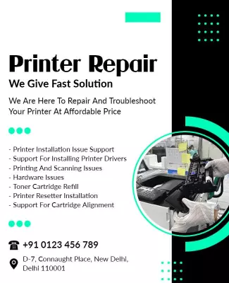 Printer Repair Services Promotional Flyer Template