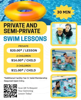 Private and Semi-Private Swim Lessons Flyer Template