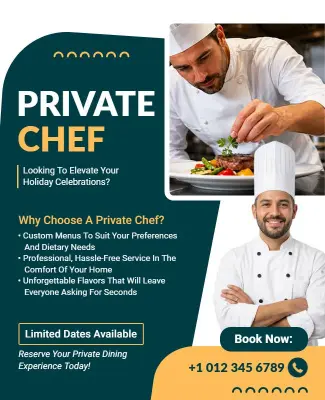 Private Chef Advertisement Poster Template