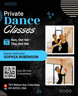 Private Dance Classes Promotional Flyer Template
