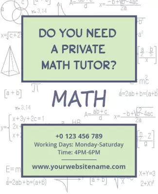 Private Math Tutoring Services Flyer Template