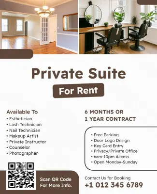 Private Suite Rental Offer Flyer Template