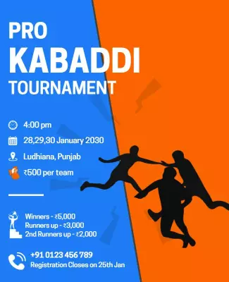 Pro Kabaddi Tournament Event Flyer Template