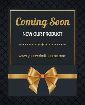 Product Launch Announcement with Gold Bow Flyer Template