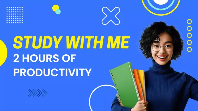 Productivity Study Session Focused Trending YouTube Thumbnail Template