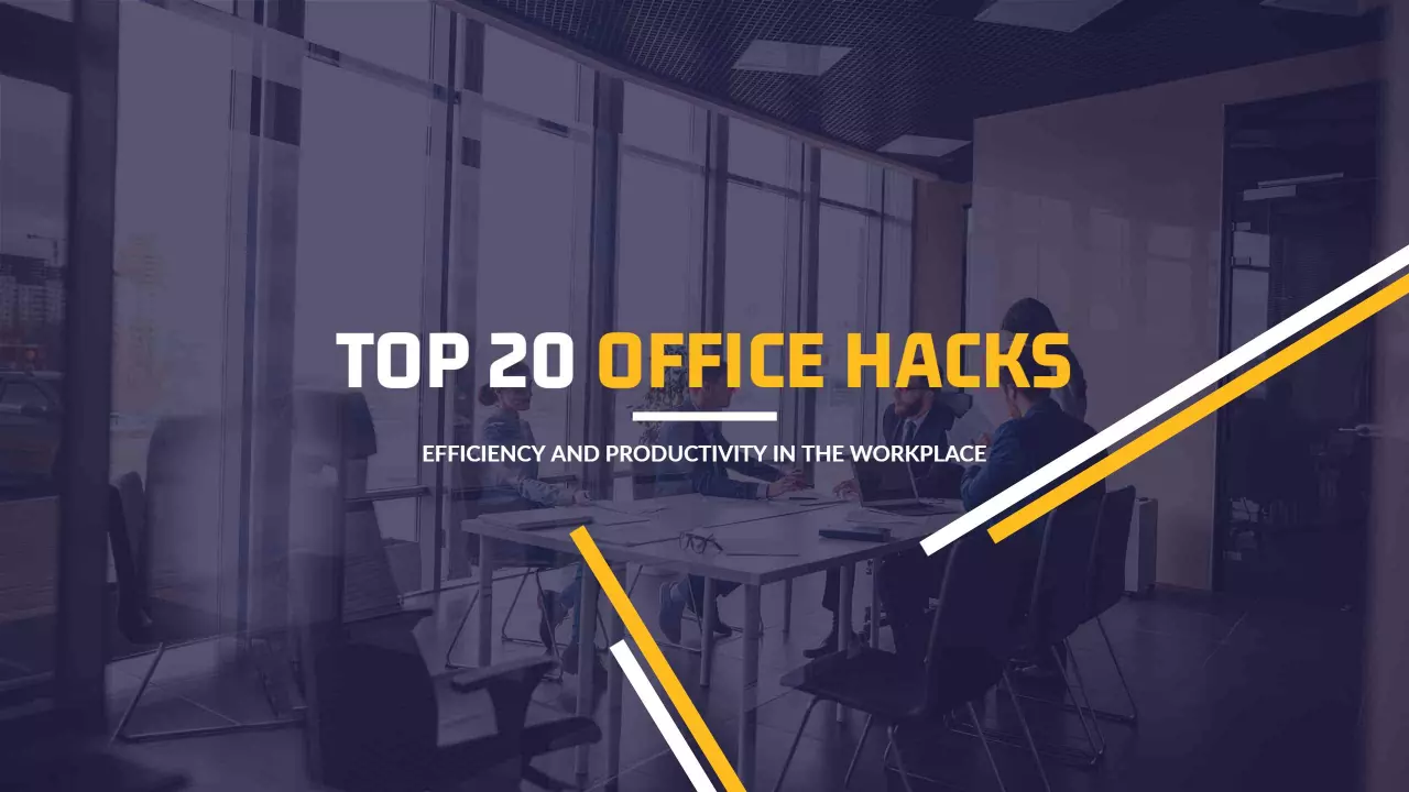 Productivity Tips with Top 20 Office Hacks YouTube Banner Template