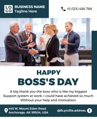 Professional Appreciation Happy Boss's Day Poster Template