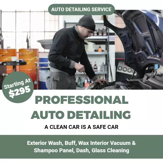 Professional Auto Detailing Service for Clean Cars Ad Template