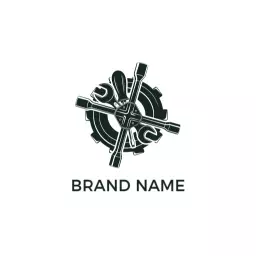 Professional Black Gear and Tools Representing Garage Services Logo Template