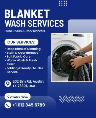 Professional Blanket Cleaning Services Poster Template