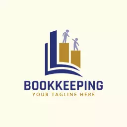 Professional Blue and Gold Symbolizing Growth in Bookkeeping Logo Template