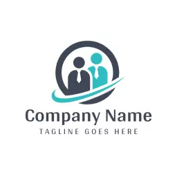 Professional Blue and Grey Job Networking Connections Logo Template
