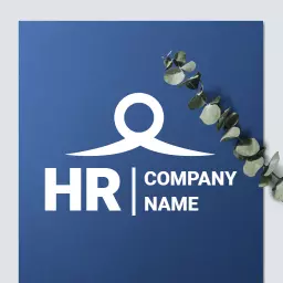 Professional Blue and White HR Management Solutions Logo Template