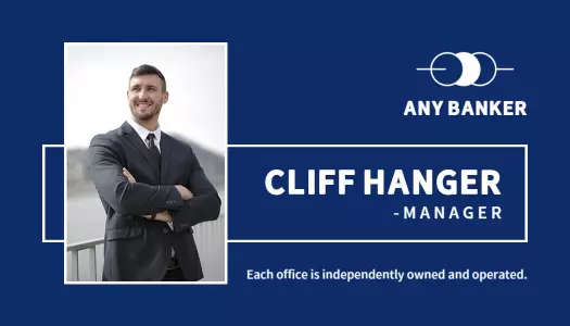Professional Blue Banking Manager Visiting Card Template