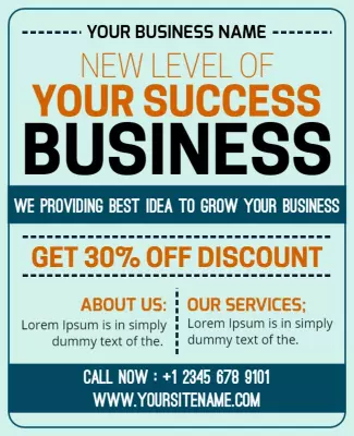 Professional Blue Business Growth Promotion Poster Template