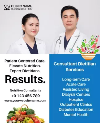 Professional Blue Dietitian Consultation Services Poster Template