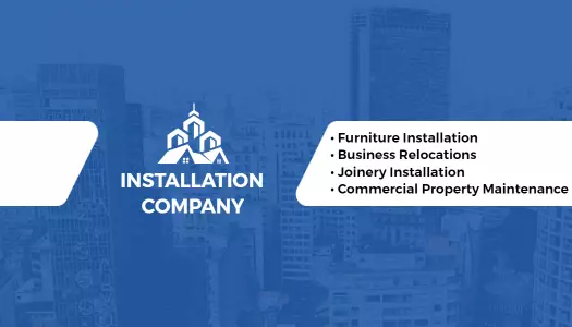 Professional Blue Handyman Installation Business Card Template