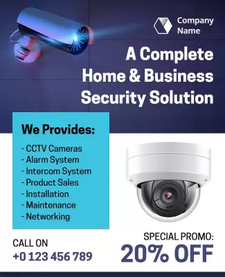 Professional Blue Home and Business Security Services Poster Template