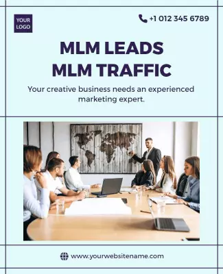 Professional Blue Marketing Conference Strategy Meeting Poster Template