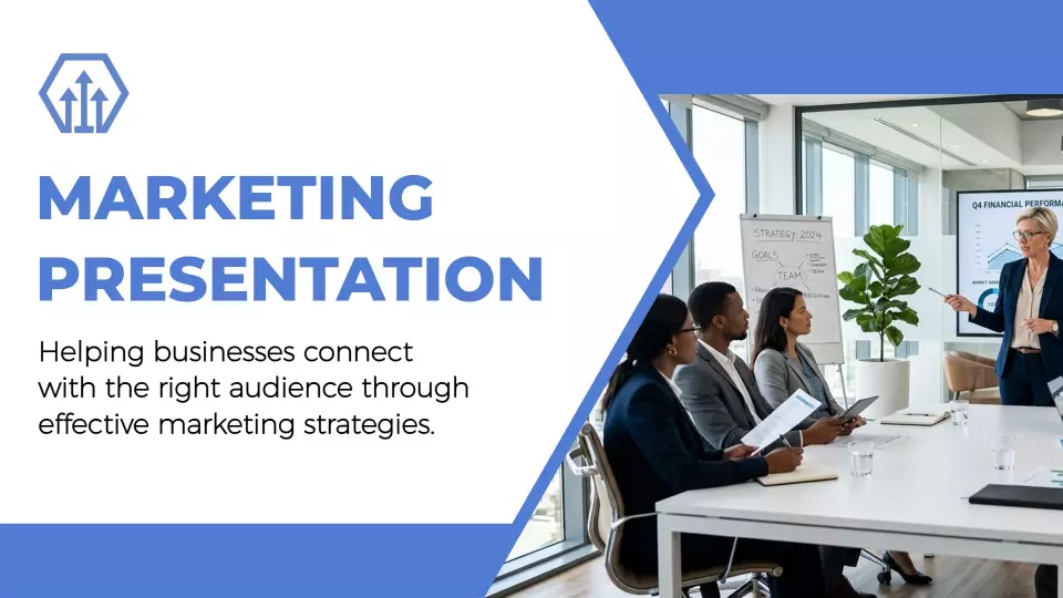 Professional Blue Marketing Strategy Execution Presentation Template