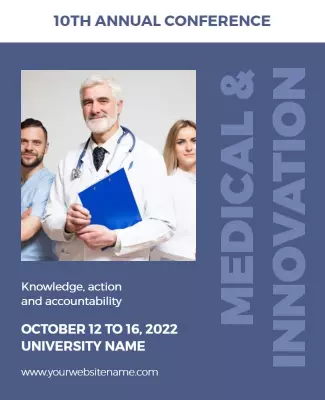 Professional Blue Medical Innovation Conference Poster Template