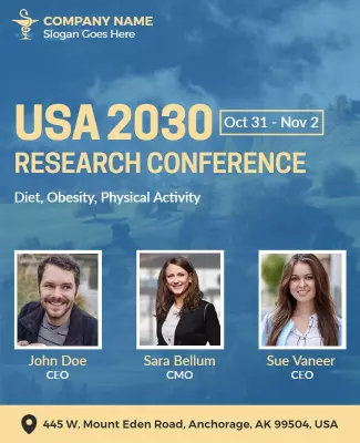 Professional Blue Research Conference on Diet and Obesity Poster Template