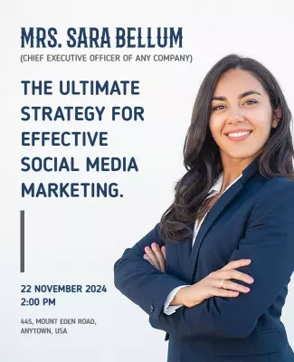 Professional Blue Social Media Marketing Strategy Seminar Poster Template