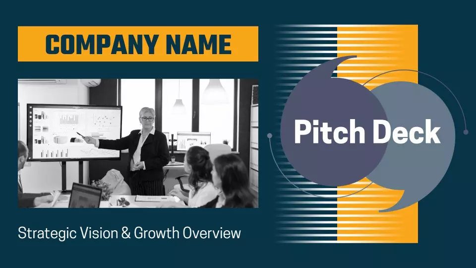 Professional Blue Strategic Vision Pitch Deck Presentation Template