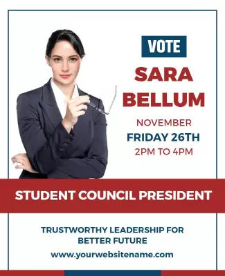 Professional Blue Student Council Election Campaign Poster Template