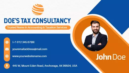 Professional Blue Tax Consultancy Visiting Card Template