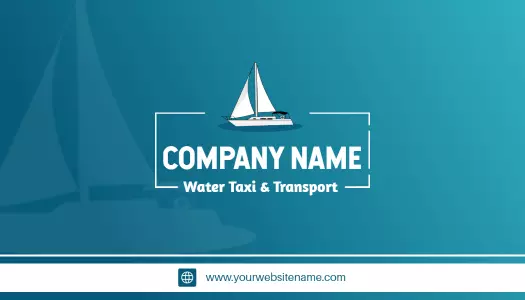 Professional Blue Water Taxi Transport Business Card Template