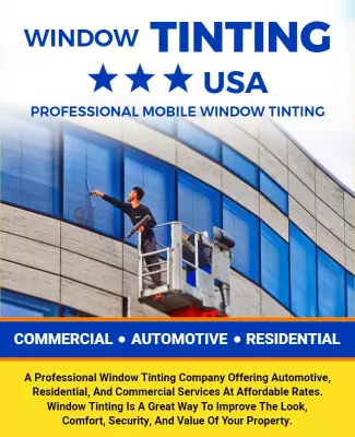 Professional Blue Window Tinting Services Advertising Poster Template