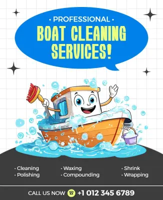 Professional Boat Cleaning Services Flyer Template