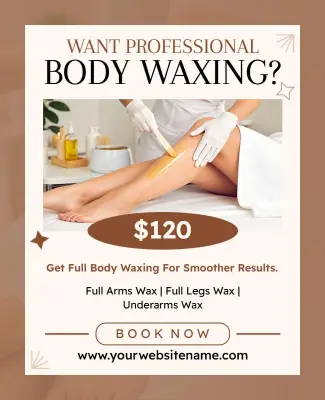 Professional Body Waxing Services Promotional Poster Template