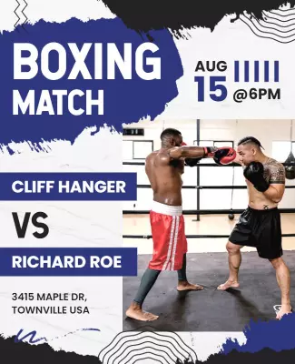 Professional Boxing Match Event Flyer Template