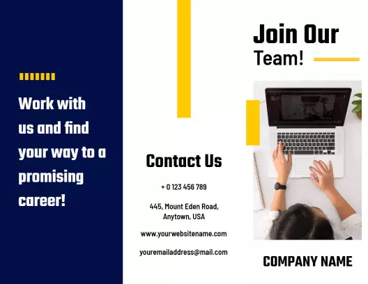 Professional Business Career Opportunities Recruitment Brochure Template