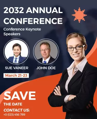 Professional Business Conference Keynote Speakers Poster Template