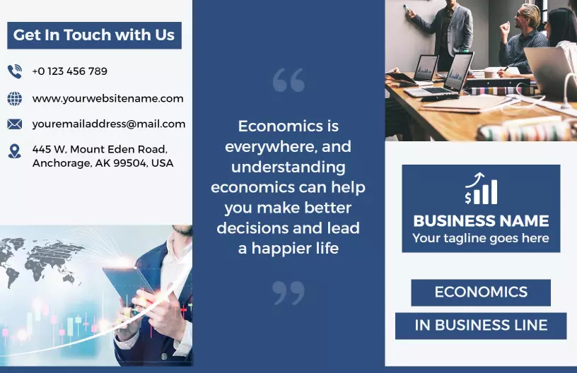 Professional Business Economics Overview and Services Brochure Template