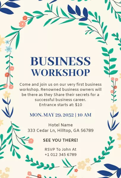 Professional Business Growth Workshop Invitation Template