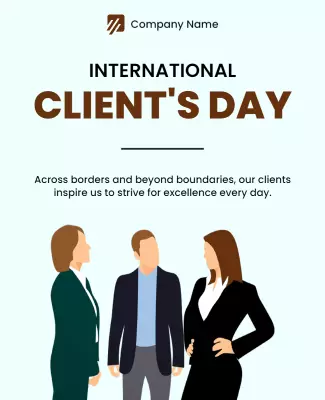Professional Business International Client's Day Poster Template