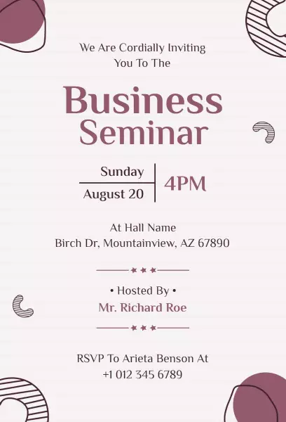 Professional Business Networking Seminar Invitation Template