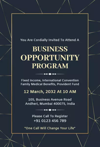 Professional Business Opportunity Program Invitation Template