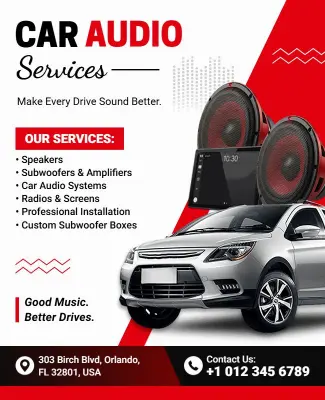 Professional Car Audio Services Advertisement Flyer Template