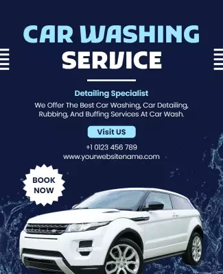 Professional Car Washing Service Flyer Template