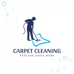 Professional Carpet Cleaning Service with Stain Removal Techniques Logo Template