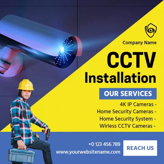 Professional CCTV Installation with 4K IP Camera Services Ad Template