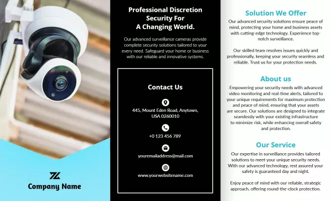 Professional CCTV Security Solutions and Services Brochure Template