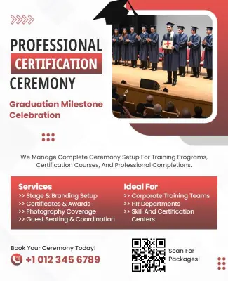 Professional Ceremony Setup for Graduation Celebration Flyer Template