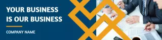 Professional Collaboration on Blue and Gold LinkedIn Banner Template